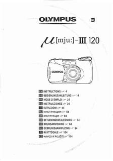 Olympus Mju 3 Zoom 120 manual. Camera Instructions.